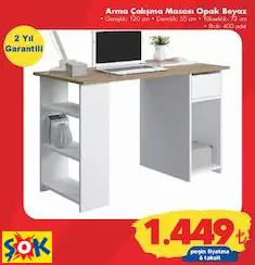RUUM STORE ARMA ÇALIŞMA MASASI OPAK BEYAZ RUUM STORE ARMA ÇALIŞMA MASASI OPAK BEYAZ